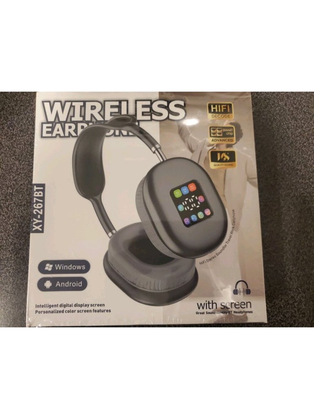 Wireless headphones xy-267BT with screen great sound quality bt headphones
